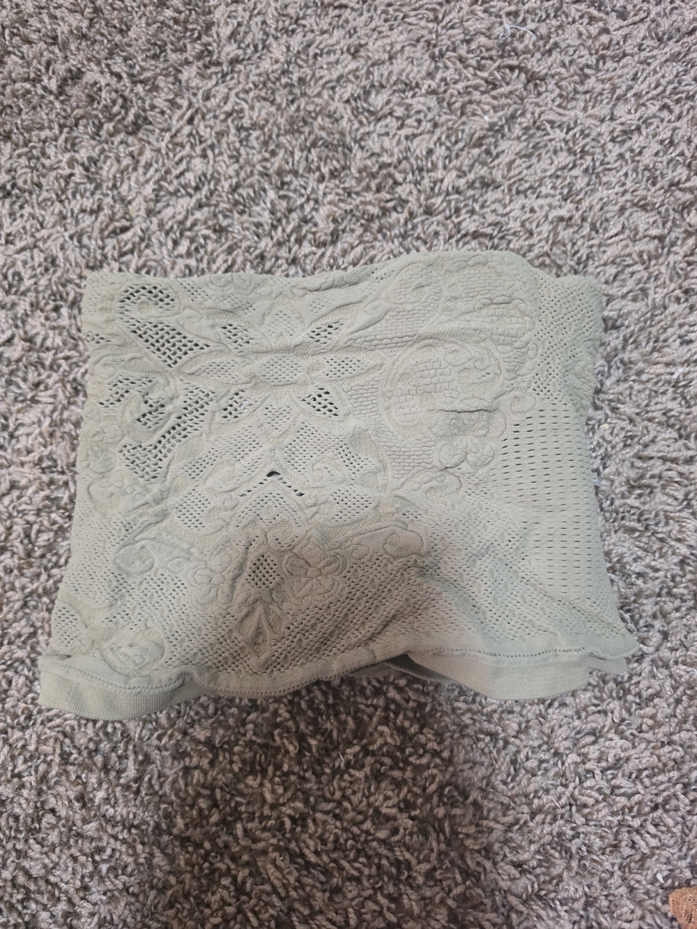 Crochet Lace Floral Tube Top in Light Sage